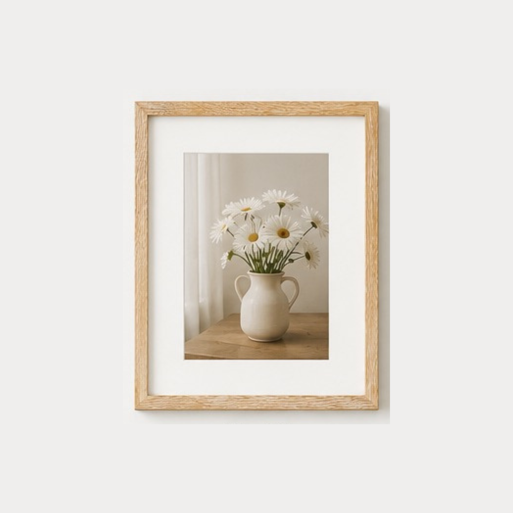 Maple Classic Unstained White Oak Picture Frame With Interchangeable Mats