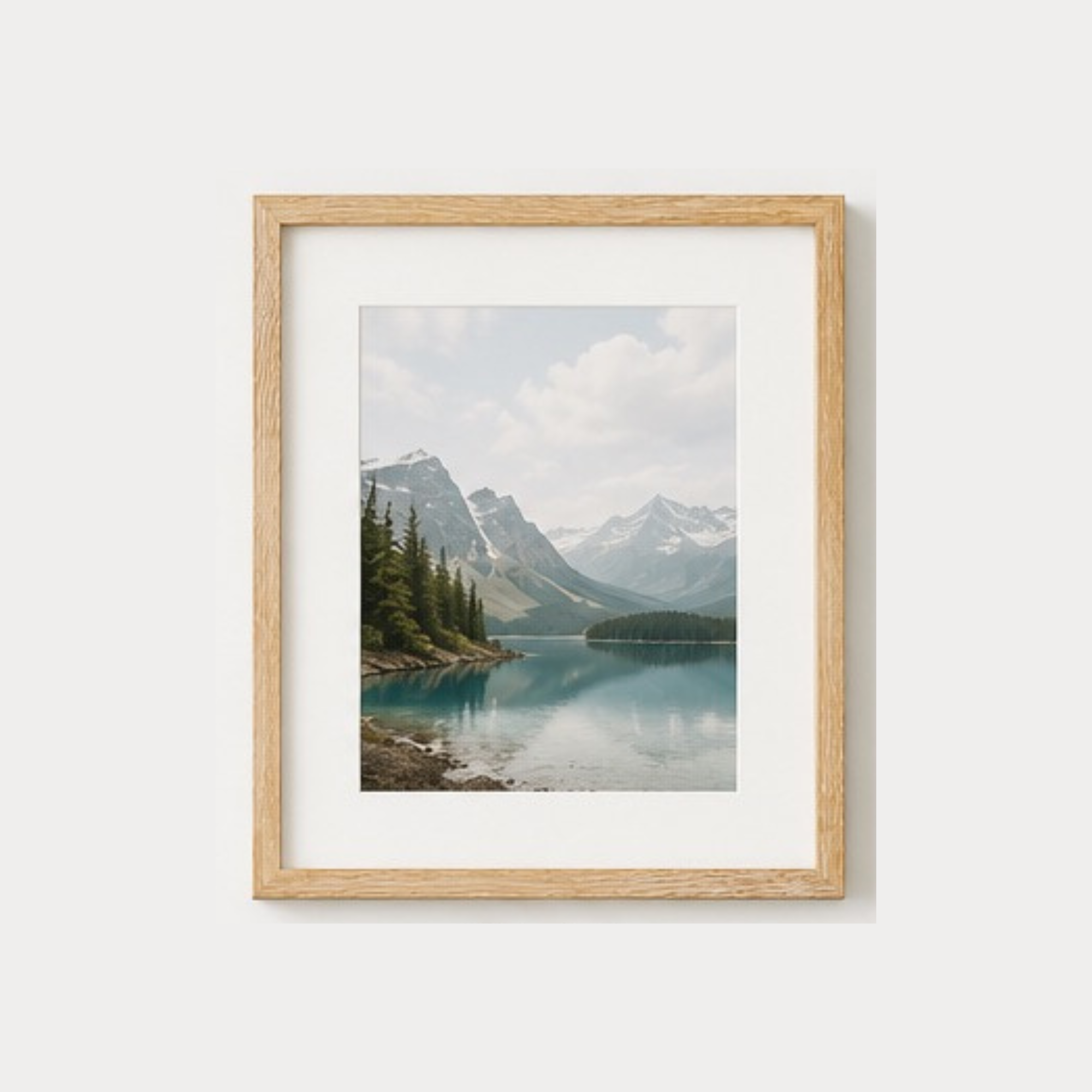 Maple Classic Unstained White Oak Picture Frame With Interchangeable Mats