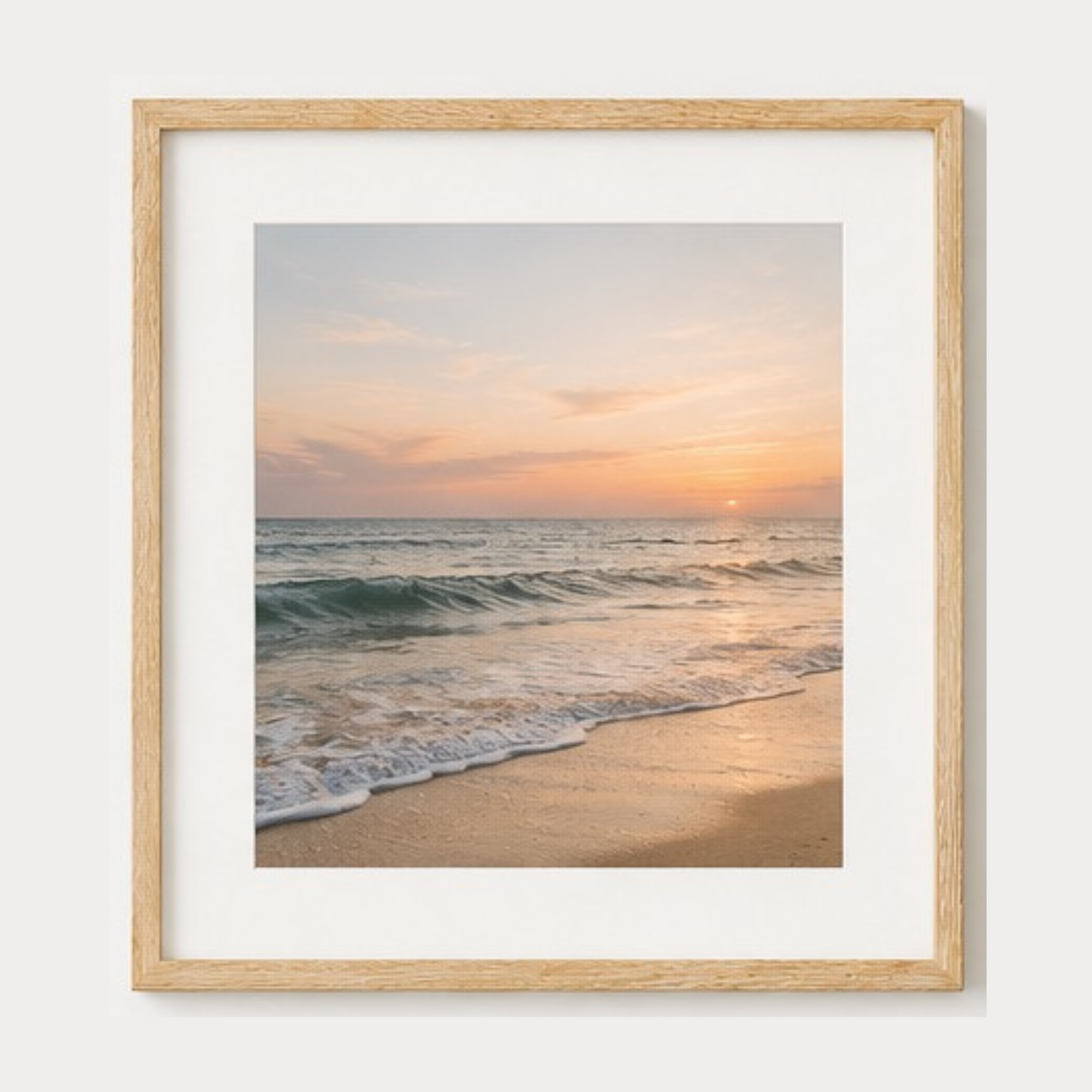 Maple Classic Unstained White Oak Picture Frame With Interchangeable Mats