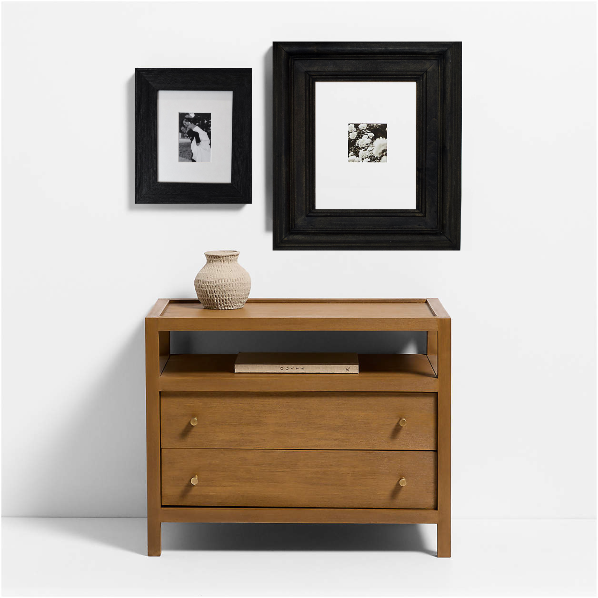 Aileen Traditional Stained Wood Picture Frame With Interchange Mats
