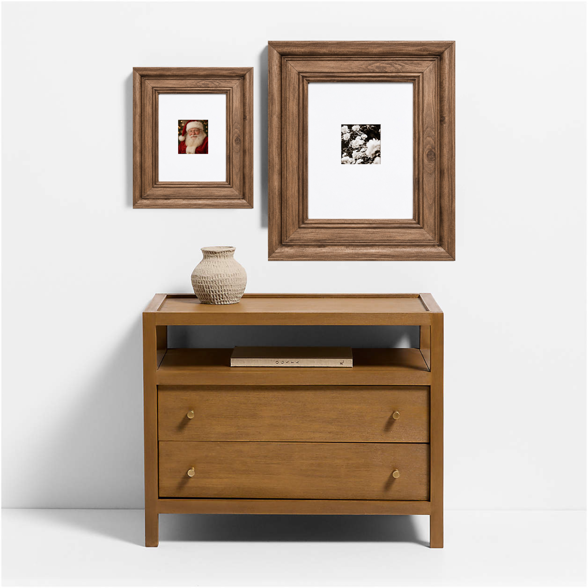 Aileen Traditional Stained Wood Picture Frame With Interchange Mats